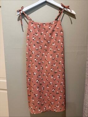 Girl’s Ten Sixty Sherman Rose-Mauve Floral Tie-strap Midi Dress